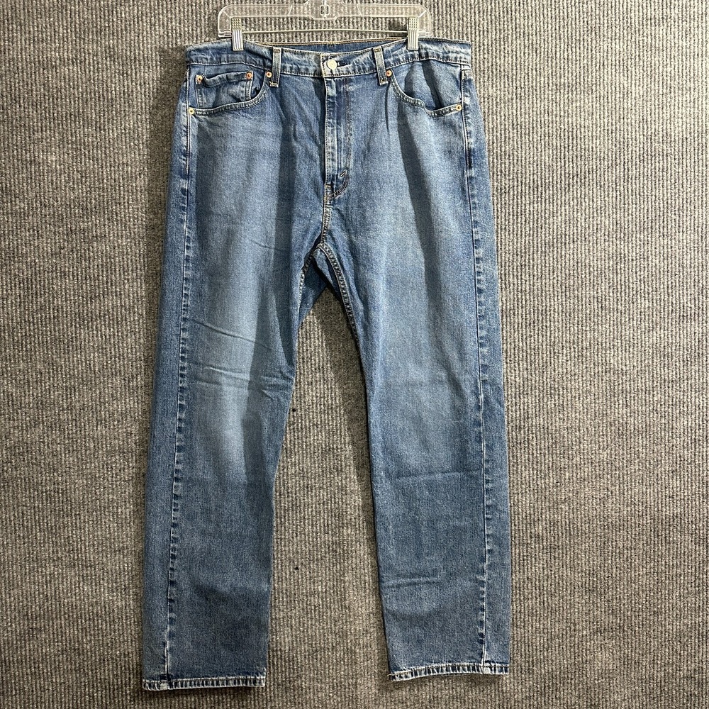 Levis 505 Mens Straight‎ Leg Jeans Size 38x32 Blue Denim Comfort High Rise